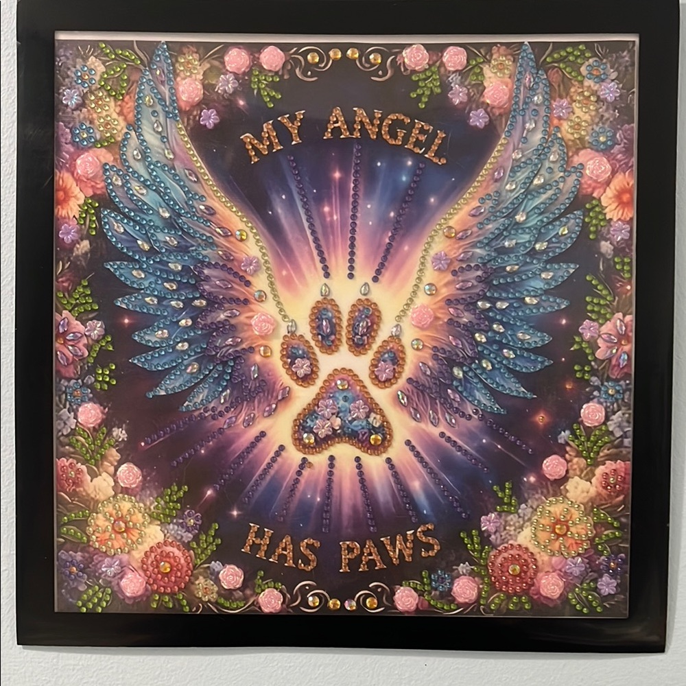 Completed Diamond Art Angel Wings Wall Art